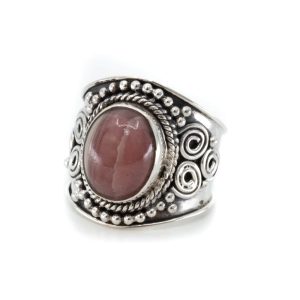 Bague Rhodochrosite - Argent 925 « Jesahna » (Taille 17)