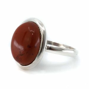 Bague Jaspe Rouge - Argent 925 « Vaiha » (Taille 17)