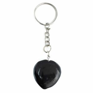 Porte-clés Tourmaline Noire - Coeur (25 mm)