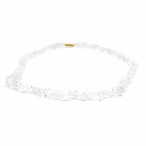 Collier Pierre Précieuse Cristal de Roche | Petits Galets Concassés (45 cm)