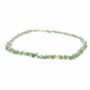 Collier Pierre Précieuse Aventurine verte | Petits Galets Concassés (45 cm)