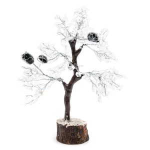 Arbre de Cristal de Roche et Tourmaline Roulée - Vitalité (25 cm)