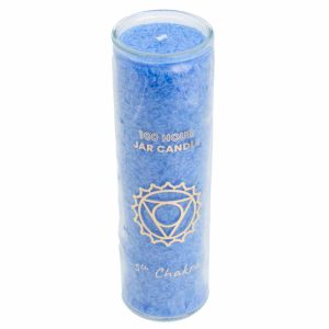 Bougie Stéarine - Chakra de la Gorge (5e Chakra) - Fair Trade - Bleue (100 Heures de Combustion)