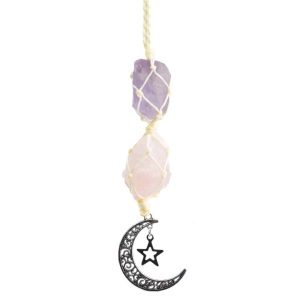 Pendentif de Fenètre Pierres Brutes Surprise - Lune (20 cm)