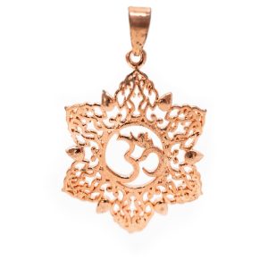 Pendentif Ohm Lotus Couleur Or Rose (30 mm)