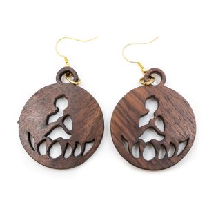 Boucles d'Oreilles Bouddha en bois