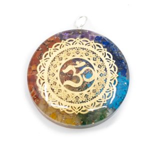 Pendentif Orgonite Chakras OHM (50 mm)