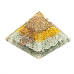 Pyramide Orgonite / Citrine / Amazonite - Vastu (75 mm)