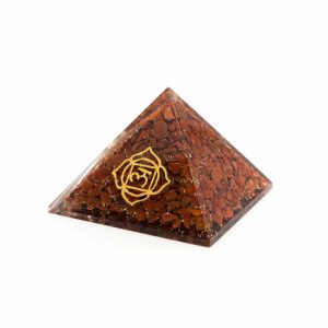 Pyramide Orgonite / Jaspe Rouge - Chakra Racine (70 mm)