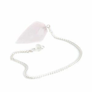 Pendule Pierre Précieuse Quartz Rose Taillé en Diamant