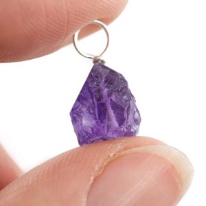 Pendentif Pierre Précieuse Améthyste brute | Argent 925 (8 - 12 mm)