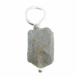 Pendentif en Pierre Précieuse Labradorite Brute | Argent 925 (8 - 12 mm)