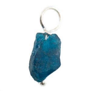 Pendentif Pierre Précieuse Apatite Néon Brute | Argent 925 (8 - 12 mm)