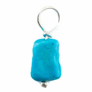 Pendentif Pierre Turquoise Brute | Argent 925 (8 - 12 mm)