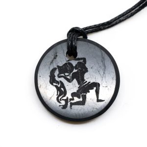 Pendentif Shungite Signe Astrologique Verseau (30 mm)