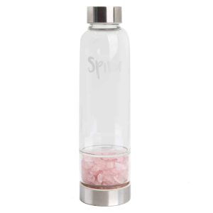 Bouteille d'Eau Spiru Pierre Précieuse Quartz Rose - 400 ml