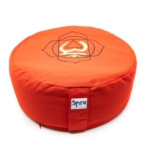 Coussin de Méditation Rouge Spiru en Coton - 1e Chakra Muladhara - 36 x 15 cm