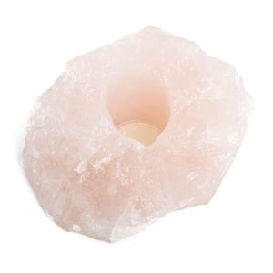 Porte-Bougie Pierre Précieuse Amas de Quartz Rose (environ 1000 grammes)