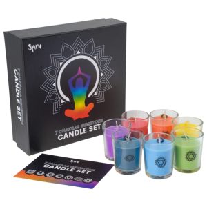 Coffret Cadeau De Luxe - Bougies Parfumées Pierres Précieuses 7 Chakras