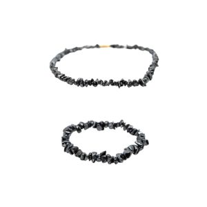 Ensemble de bracelet et collier en hématite - Lot