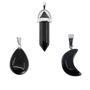 Ensemble de Pendentifs en Obsidienne Populaire - Lot