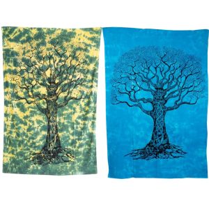 Ensemble de Tapisseries Authentiques Arbre de Vie (Bleu/Vert) - Lot