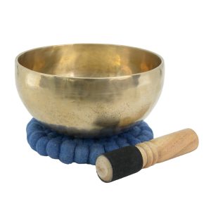 Ensemble de bol chantant avec maillet et coussin - Fait main - 16 cm